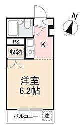 JR高徳線 昭和町駅 徒歩7分の賃貸マンション 3階1Kの間取り