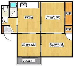 高松琴平電気鉄道琴平線 瓦町駅 徒歩6分の賃貸マンション 2階3DKの間取り