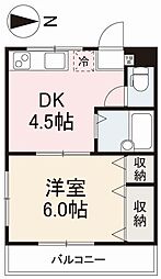 JR予讃線 香西駅 徒歩6分の賃貸マンション 2階1DKの間取り