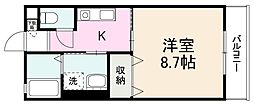 高松琴平電気鉄道長尾線 池戸駅 徒歩15分の賃貸マンション 1階1Kの間取り