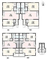 高松琴平電気鉄道長尾線 水田駅 徒歩29分の賃貸アパート 2階2DKの間取り