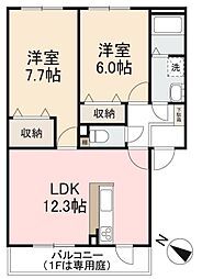 高松琴平電気鉄道志度線 大町駅 徒歩3分の賃貸アパート 1階2LDKの間取り