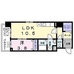 JR予讃線 高松駅 徒歩10分の賃貸マンション 3階1LDKの間取り