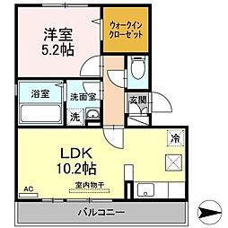 高松琴平電気鉄道長尾線 林道駅 徒歩10分の賃貸アパート 1階1LDKの間取り