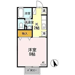 高松琴平電気鉄道長尾線 元山駅 徒歩29分の賃貸アパート 1階1Kの間取り