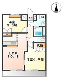 高松琴平電気鉄道長尾線 元山駅 3.6kmの賃貸アパート 1階2LDKの間取り