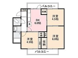高松琴平電気鉄道長尾線 木太東口駅 徒歩10分の賃貸マンション 3階3DKの間取り