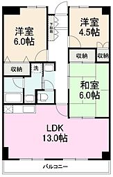 高松琴平電気鉄道琴平線 太田駅 徒歩11分の賃貸マンション 6階3LDKの間取り