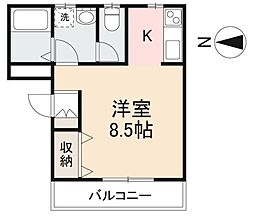 高松琴平電気鉄道琴平線 三条駅 徒歩17分の賃貸マンション 3階1Kの間取り