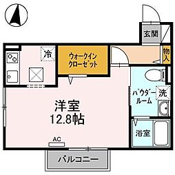 JR高徳線 昭和町駅 徒歩8分の賃貸アパート 1階1Kの間取り