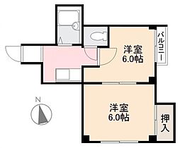 JR高徳線 栗林公園北口駅 徒歩10分の賃貸アパート 1階2Kの間取り