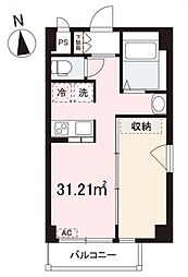 高松琴平電気鉄道志度線 今橋駅 徒歩4分の賃貸マンション 2階1LDKの間取り