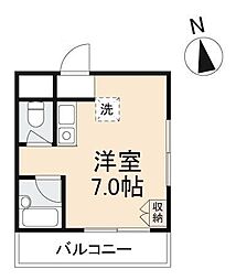 JR高徳線 昭和町駅 徒歩9分の賃貸マンション 6階ワンルームの間取り