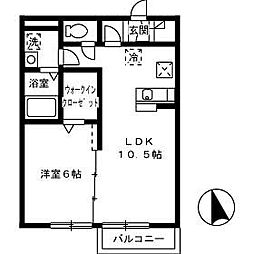 高松琴平電気鉄道長尾線 元山駅 徒歩12分の賃貸アパート 1階1LDKの間取り
