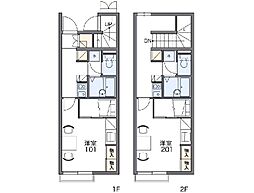 高松琴平電気鉄道長尾線 木太東口駅 徒歩18分の賃貸アパート 2階1Kの間取り