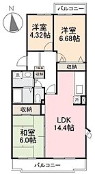 香川県木田郡三木町大字池戸2870-5の賃貸マンション 1階3LDKの間取り