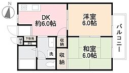 高松琴平電気鉄道琴平線 一宮駅 3.7kmの賃貸アパート 1階2DKの間取り