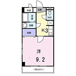高松琴平電気鉄道長尾線 花園駅 徒歩11分の賃貸マンション 4階1Kの間取り