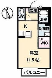 JR高徳線 昭和町駅 徒歩5分の賃貸アパート 2階1Kの間取り