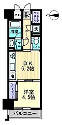アルファレガロ中央町 1DKの間取図画像