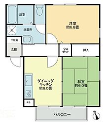 JR予讃線 香西駅 徒歩14分の賃貸アパート 2階2DKの間取り