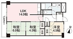 イトーピア高松17～27号南棟 3LDKの間取図画像