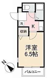 グロリアスハイム 1Kの間取図画像