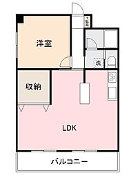 詰田川ハイツ 1LDKの間取図画像