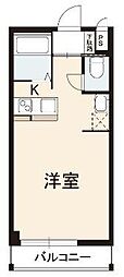 富士Xin ワンルームの間取図画像