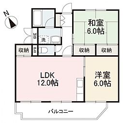 シティ87 2LDKの間取図画像
