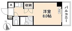 高松琴平電気鉄道長尾線 林道駅 徒歩8分の賃貸マンション 2階ワンルームの間取り