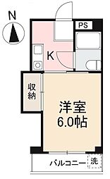 JR高徳線 昭和町駅 徒歩1分の賃貸アパート 2階1Kの間取り