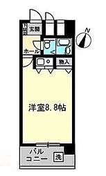 高松琴平電気鉄道志度線 松島二丁目駅 徒歩7分の賃貸マンション 9階1Kの間取り