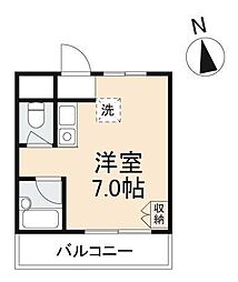 JR高徳線 昭和町駅 徒歩9分の賃貸マンション 1階ワンルームの間取り
