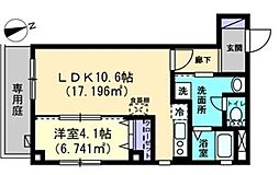 JR高徳線 栗林公園北口駅 徒歩4分の賃貸マンション 1階1LDKの間取り