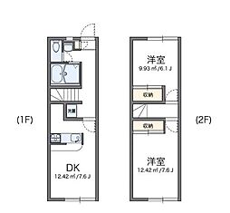 高松琴平電気鉄道長尾線 元山駅 徒歩15分の賃貸アパート 1階2DKの間取り