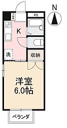 JR予讃線 香西駅 徒歩11分の賃貸アパート 1階1Kの間取り