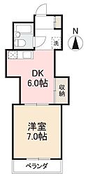 JR高徳線 昭和町駅 徒歩10分の賃貸マンション 1階1DKの間取り