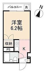 フジマンション 1Kの間取図画像