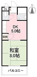 グリーンヒル第3 1DKの間取図画像