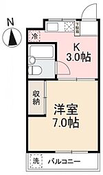 イヨクママンション 1Kの間取図画像