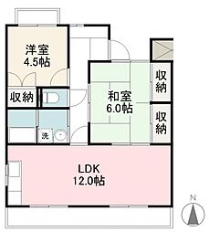 シーサイドハイツ屋島 2LDKの間取図画像