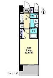 Ｓ-ＲＥＳＩＤＥＮＣＥ中央町ａｌｅｃｔｒａ 6階1Kの間取り