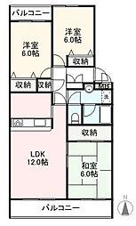 サンコート屋島 3階3LDKの間取り