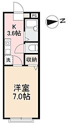 サイエンスアパートメント 1Kの間取図画像