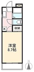 ラフィネ・ノワール高松 1Kの間取図画像