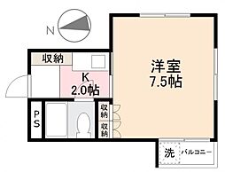 近江ハイツ 3階1Kの間取り
