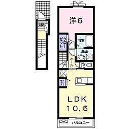 サン　クレスト 2階1LDKの間取り