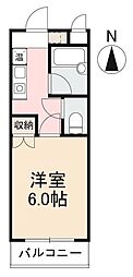 フリーダムリバーサイド 1Kの間取図画像