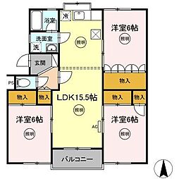 第3メールブルー 3LDKの間取図画像